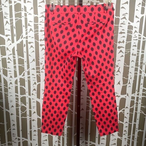J. Crew Minnie Pant Coral Print Crop sz 2 - Picture 6 of 12